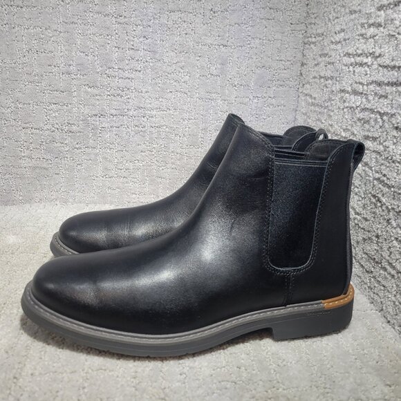 Cole Haan Go-To Men's Size 10W Black Leather Almond Toe Chelsea Boots C36531